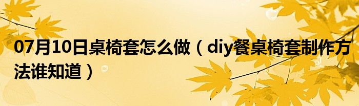 07月10日桌椅套怎么做（diy餐桌椅套制作方法谁知道）