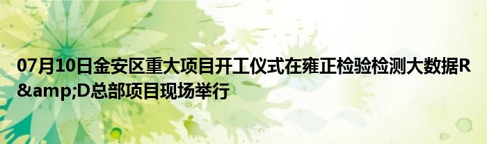 07月10日金安区重大项目开工仪式在雍正检验检测大数据R&D总部项目现场举行