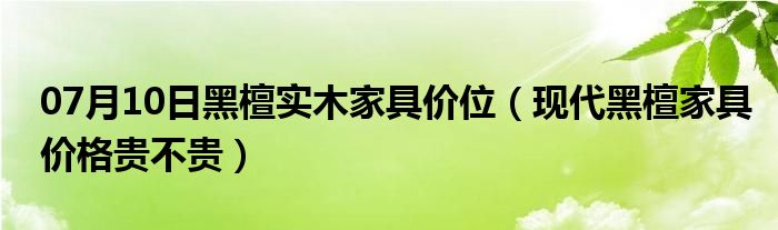 07月10日黑檀实木家具价位（现代黑檀家具价格贵不贵）