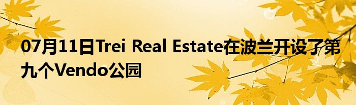 07月11日Trei Real Estate在波兰开设了第九个Vendo公园