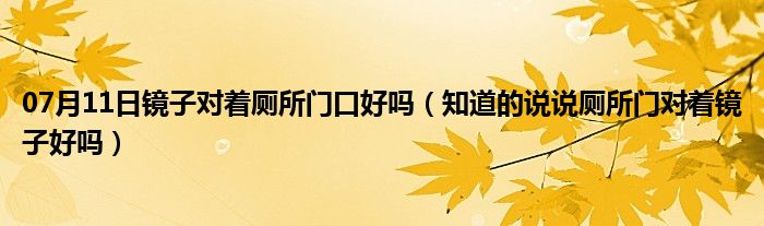 07月11日镜子对着厕所门口好吗（知道的说说厕所门对着镜子好吗）