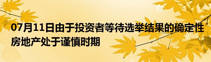 07月11日由于投资者等待选举结果的确定性房地产处于谨慎时期