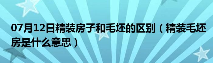 07月12日精装房子和毛坯的区别（精装毛坯房是什么意思）