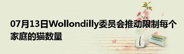 07月13日Wollondilly委员会推动限制每个家庭的猫数量