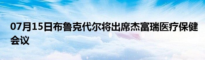 07月15日布鲁克代尔将出席杰富瑞医疗保健会议