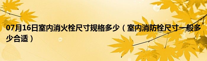 07月16日室内消火栓尺寸规格多少（室内消防栓尺寸一般多少合适）