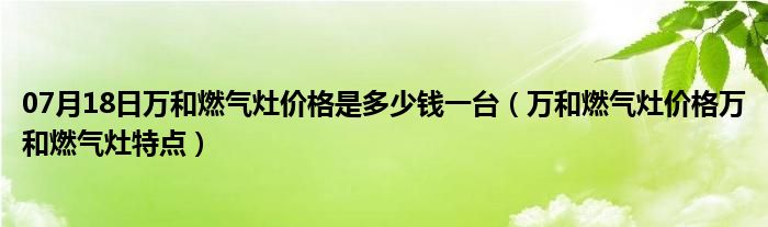 07月18日万和燃气灶价格是多少钱一台（万和燃气灶价格万和燃气灶特点）