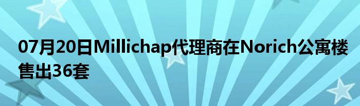 07月20日Millichap代理商在Norich公寓楼售出36套