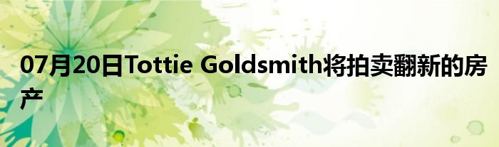 07月20日Tottie Goldsmith将拍卖翻新的房产