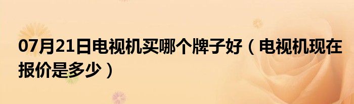 07月21日电视机买哪个牌子好（电视机现在报价是多少）