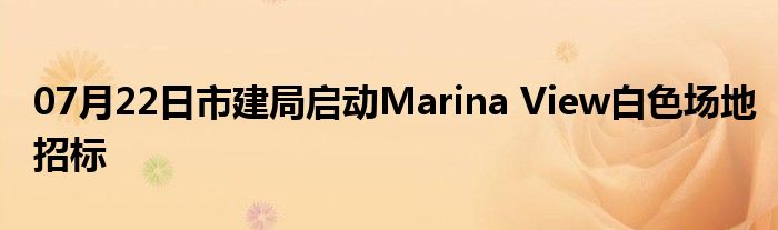 07月22日市建局启动Marina View白色场地招标