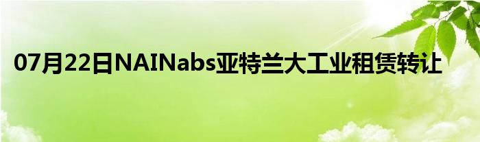 07月22日NAINabs亚特兰大工业租赁转让