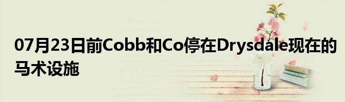 07月23日前Cobb和Co停在Drysdale现在的马术设施