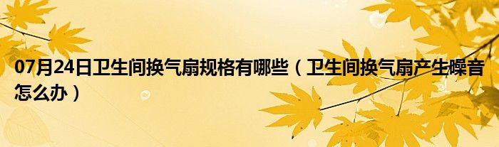 07月24日卫生间换气扇规格有哪些（卫生间换气扇产生噪音怎么办）