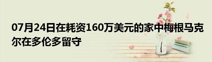 07月24日在耗资160万美元的家中梅根马克尔在多伦多留守