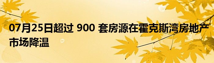 07月25日超过 900 套房源在霍克斯湾房地产市场降温