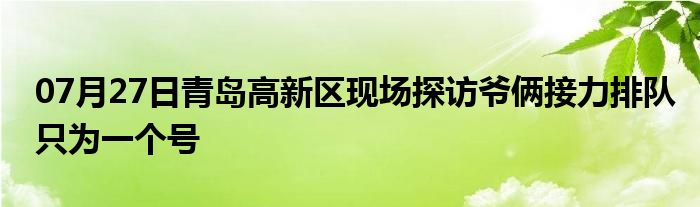 07月27日青岛高新区现场探访爷俩接力排队只为一个号