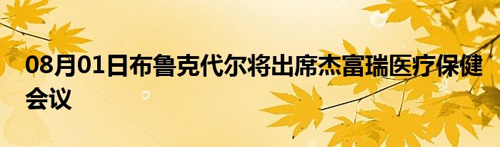 08月01日布鲁克代尔将出席杰富瑞医疗保健会议