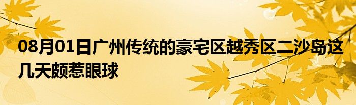 08月01日广州传统的豪宅区越秀区二沙岛这几天颇惹眼球