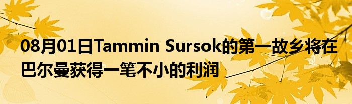 08月01日Tammin Sursok的第一故乡将在巴尔曼获得一笔不小的利润