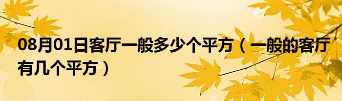 08月01日客厅一般多少个平方（一般的客厅有几个平方）