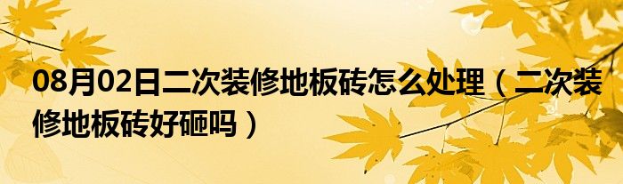 08月02日二次装修地板砖怎么处理（二次装修地板砖好砸吗）