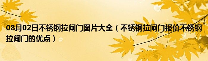 08月02日不锈钢拉闸门图片大全（不锈钢拉闸门报价不锈钢拉闸门的优点）