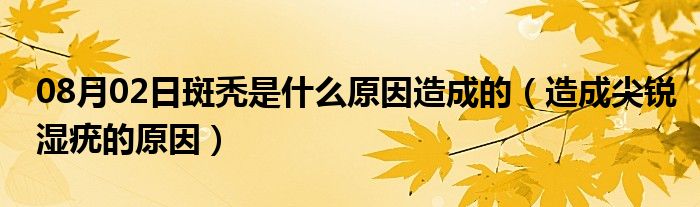 08月02日斑秃是什么原因造成的（造成尖锐湿疣的原因）