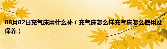 08月02日充气床用什么补（充气床怎么样充气床怎么使用及保养）