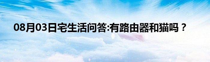 08月03日宅生活问答:有路由器和猫吗？