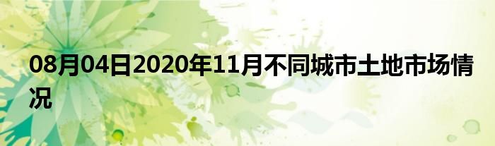 08月04日2020年11月不同城市土地市场情况