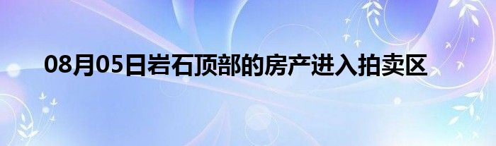 08月05日岩石顶部的房产进入拍卖区