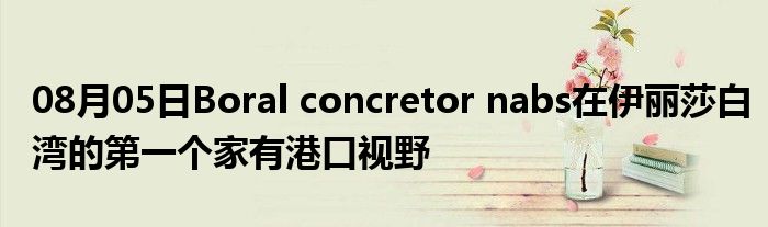 08月05日Boral concretor nabs在伊丽莎白湾的第一个家有港口视野