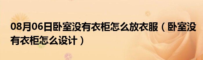 08月06日卧室没有衣柜怎么放衣服（卧室没有衣柜怎么设计）