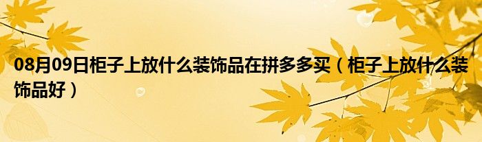 08月09日柜子上放什么装饰品在拼多多买（柜子上放什么装饰品好）