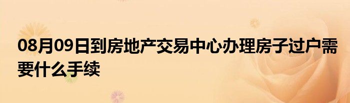 08月09日到房地产交易中心办理房子过户需要什么手续