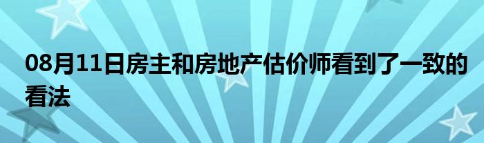 08月11日房主和房地产估价师看到了一致的看法