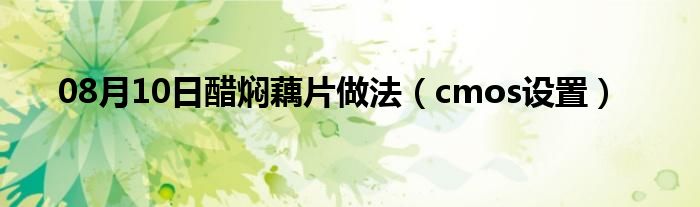 08月10日醋焖藕片做法（cmos设置）