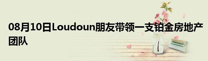 08月10日Loudoun朋友带领一支铂金房地产团队