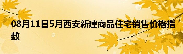 08月11日5月西安新建商品住宅销售价格指数