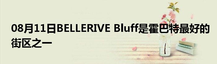 08月11日BELLERIVE Bluff是霍巴特最好的街区之一