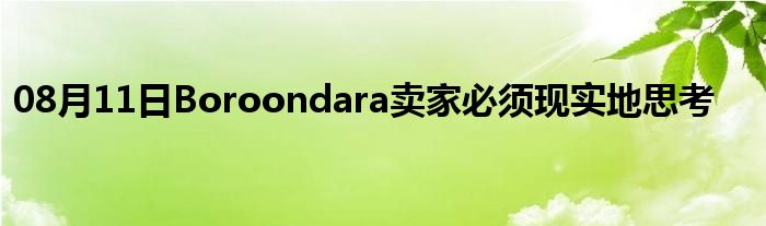 08月11日Boroondara卖家必须现实地思考