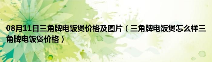 08月11日三角牌电饭煲价格及图片（三角牌电饭煲怎么样三角牌电饭煲价格）