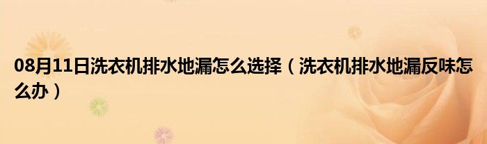 08月11日洗衣机排水地漏怎么选择（洗衣机排水地漏反味怎么办）