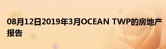 08月12日2019年3月OCEAN TWP的房地产报告