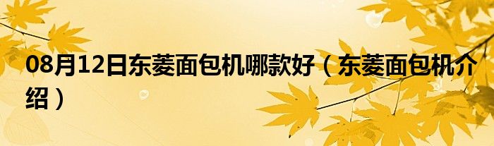 08月12日东菱面包机哪款好（东菱面包机介绍）