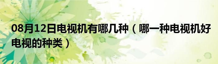 08月12日电视机有哪几种（哪一种电视机好电视的种类）