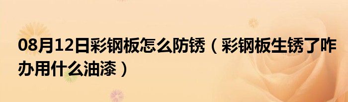 08月12日彩钢板怎么防锈（彩钢板生锈了咋办用什么油漆）