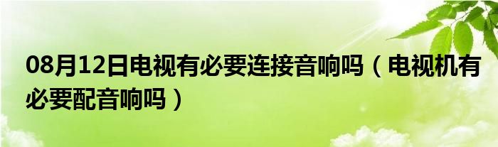 08月12日电视有必要连接音响吗（电视机有必要配音响吗）