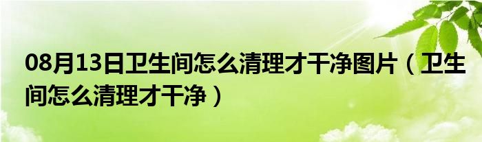 08月13日卫生间怎么清理才干净图片（卫生间怎么清理才干净）